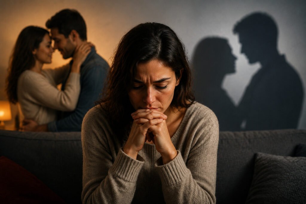 Casal enfrentando problemas emocionais e conflitos em um relacionamento amoroso